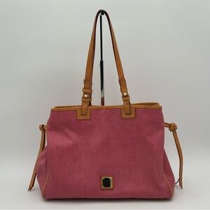 Dooney & Bourke Washed Red with Tan Accents Tote Purse